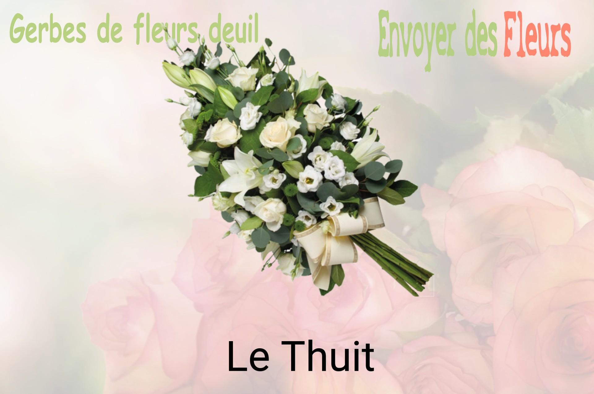 Gerbe de fleurs de deuil livrée à Le Thuit